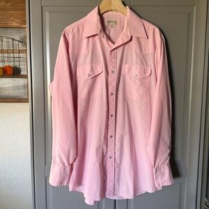 Sheplers Men's‎ Vintage 80s Western Snap Long Sleeve Shirt, Pink,15 1/2-35 (L)